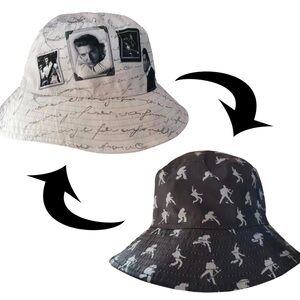 New Reversible Elvis Presley bucket hat white black unisex men women